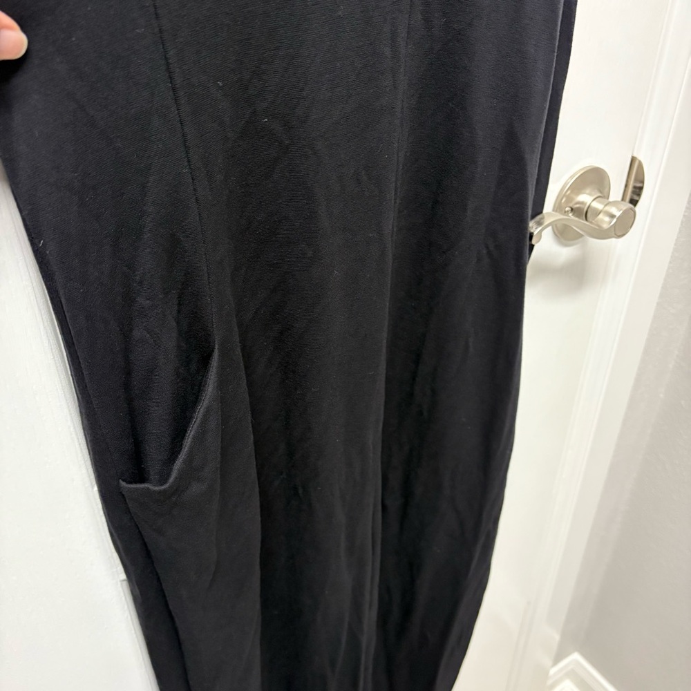 Women's Black V-Neck Spaghetti Strap Jumpsuit - Picture 3 of 7